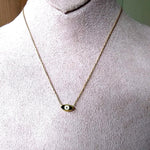 Reversible Two Toned Enamel Mini Evil Eye Necklace - Bansri Mehta Design