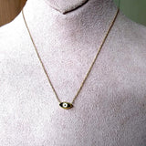 Reversible Two Toned Enamel Mini Evil Eye Necklace - Bansri Mehta Design