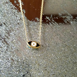 Reversible Two Toned Enamel Mini Evil Eye Necklace - Bansri Mehta Design