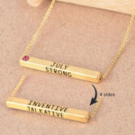 22k Gold Plated Birthmonth Engraved Bar Necklace - Jan to Dec - Bansri Mehta Design