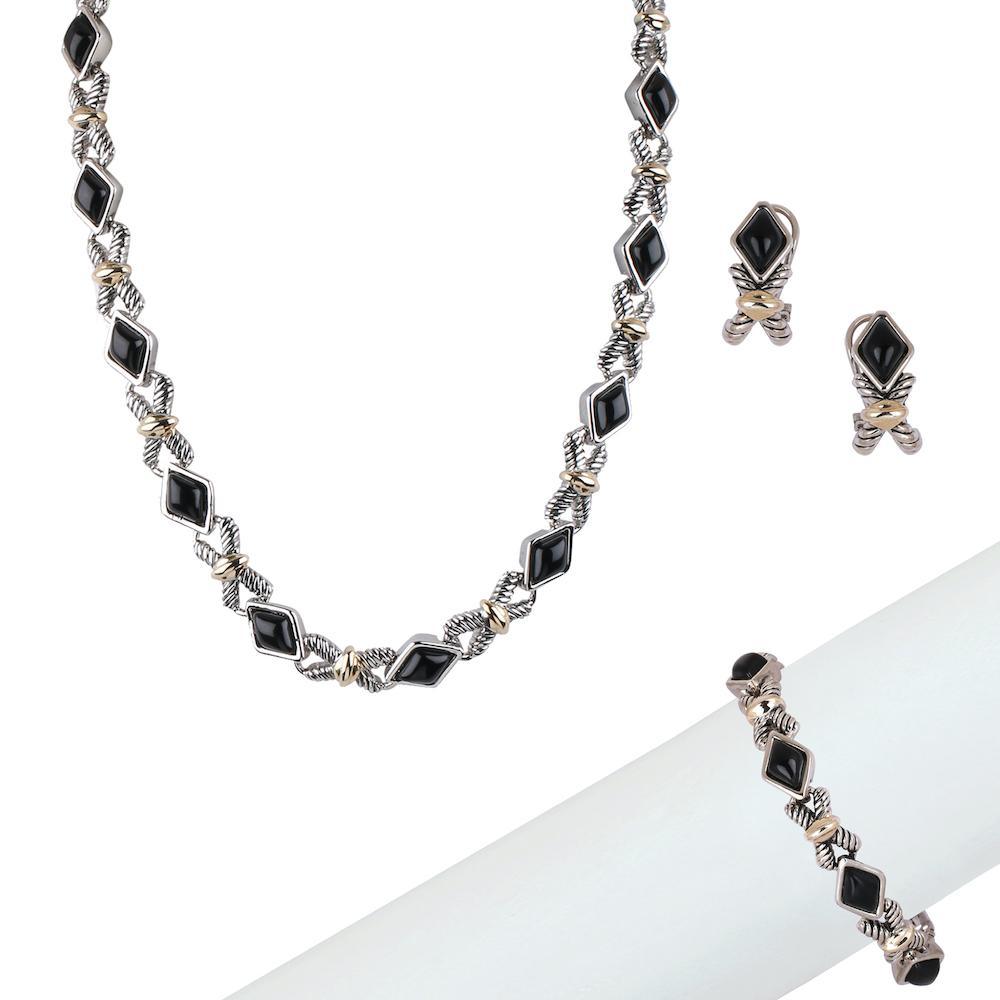 Crystella Necklace, Earring & Bracelet Set - Bansri Mehta Design