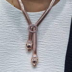 Double Headed Panthera Snakechain Dangler Necklace - Bansri Mehta Design