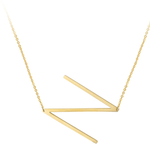 Sideway Big Initial 18k Gold Plated A-Z Pendant Necklace - Bansri Mehta Design
