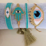 Third Eye Beaded Adjustable Tassel Bracelet - Bansri Mehta Design
