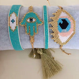 Third Eye Beaded Adjustable Tassel Bracelet - Bansri Mehta Design