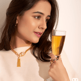 Gold Panther Beaded Necklace, Earring, Bracelet & Ring Set - Bansri Mehta Design