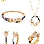 Safari Ele Necklace, Bracelet, Hoop Earrings & Ring Set - Bansri Mehta Design