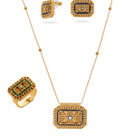 Junoon Hand Carved Necklace, Earring & Ring Set - Bansri Mehta Design