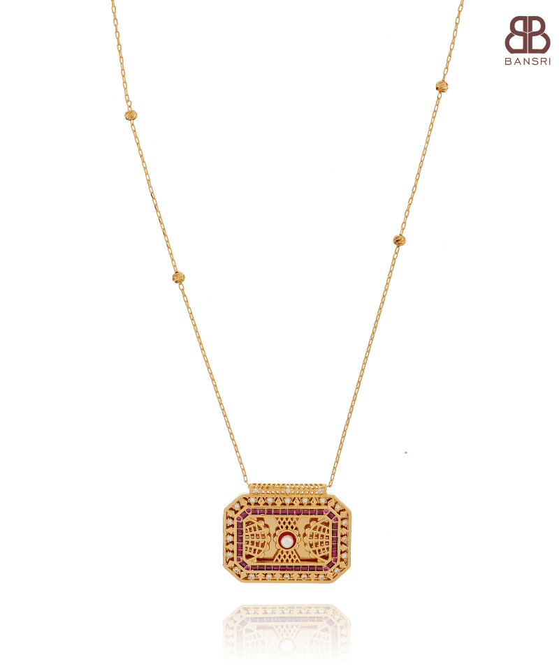 Junoon Hand Carved Necklace, Earring & Ring Set - Bansri Mehta Design
