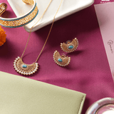 Filigree Carved Crescent Moon Bracelet & Ring Set - Bansri Mehta Design