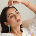 Gold Panther Beaded Necklace, Earring, Bracelet & Ring Set - Bansri Mehta Design
