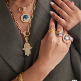 Happy Ele Medallion Detachable Pendant Link Necklace