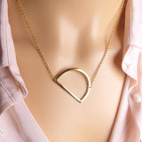 Sideway Big Initial 18k Gold Plated A-Z Pendant Necklace - Bansri Mehta Design