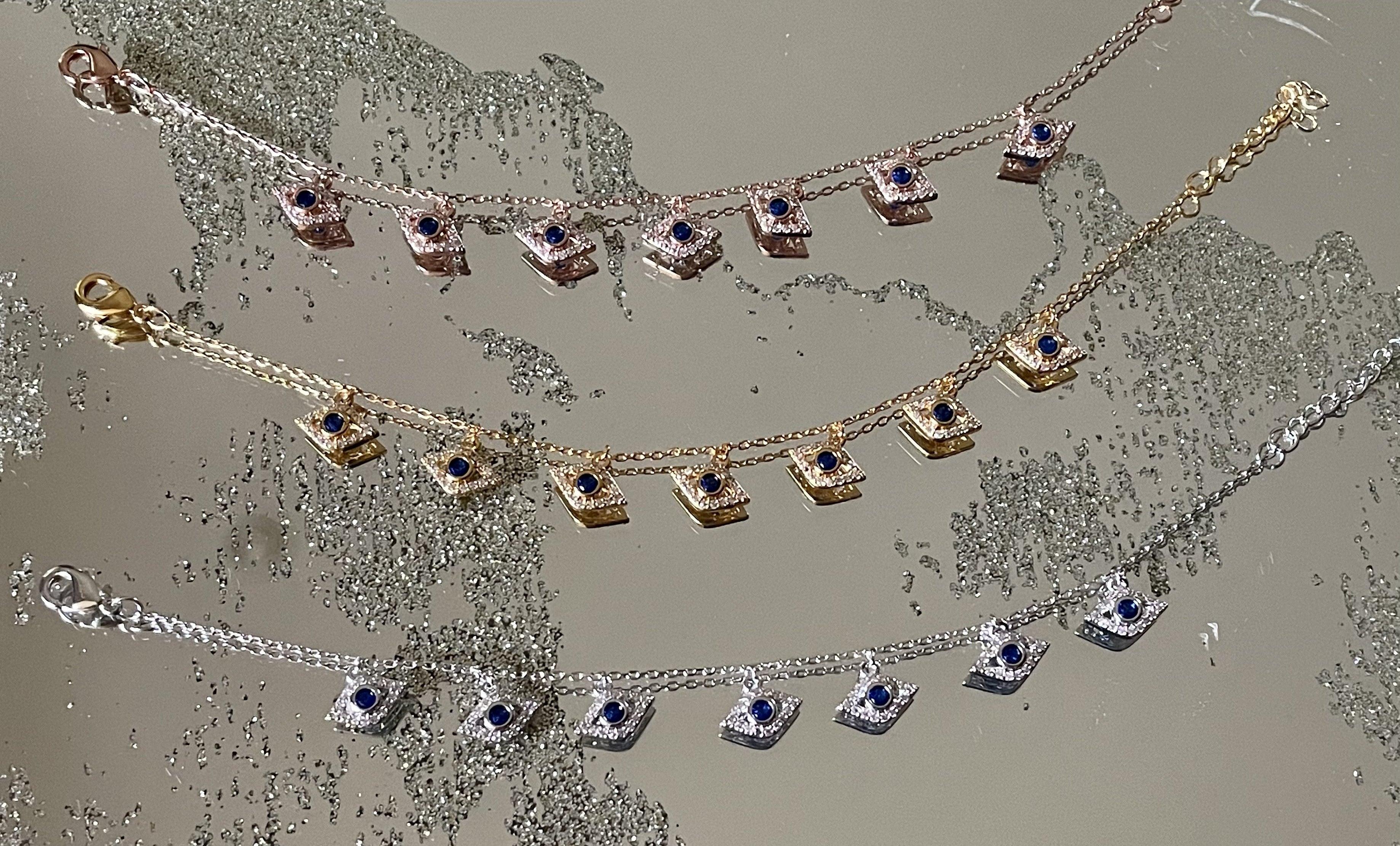 Mini Evil Eye Charm Bracelet - Bansri Mehta Design
