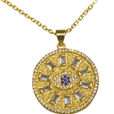 Baguette Diamond Evil Eye Medallion Watch Charm - Bansri Mehta Design