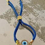 Evil Eye Disc Adjustable Cord Bracelet - Bansri Mehta Design