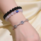 Trinity Evil Eye Tennis Bracelet with Swarovski Crystals & CZ Stones - Bansri Mehta Design