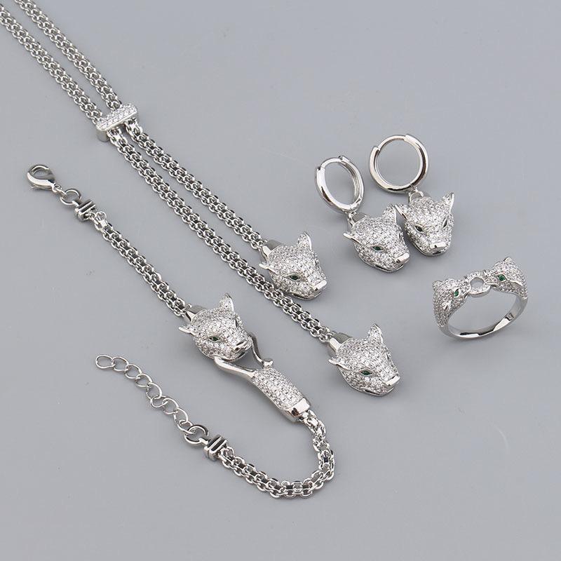 Panther Lariat Necklace, Bracelet, Earring & Ring Set - Bansri Mehta Design