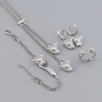 Panther Lariat Necklace, Bracelet, Earring & Ring Set - Bansri Mehta Design